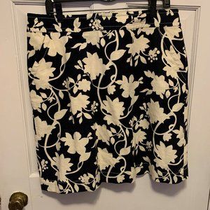 Banana Republic Floral Skirt-Black/White-Sz 14